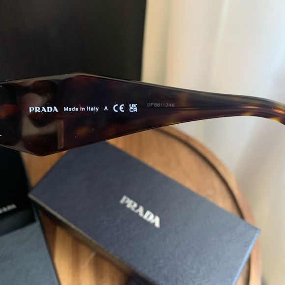 Prada Symbole Rectangular Women’s Sunglasses SPR17WS Tortoise/Brown - Picture 3 of 6